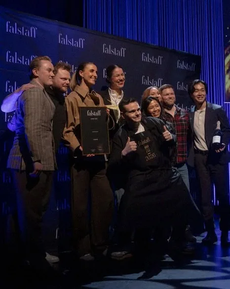 Members of the Alchemist team on stage at the Falstaff Nordics awards
